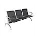 Panca In Acciao Per Sala Attesa Ufficio Studio A 3 Posti - Colore Nero - Foto miniatura 1