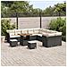 Set di Divani da Giardino  da 13 Pezzi con Cuscini Nero Polyrattan Acacia, Set di Mobili da Giardino  da 3 Pezzi con Cuscini Nero Polyrattan Acacia - Foto miniatura 3