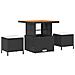 Set di Divani da Giardino  da 13 Pezzi con Cuscini Nero Polyrattan Acacia, Set di Mobili da Giardino  da 3 Pezzi con Cuscini Nero Polyrattan Acacia - Foto miniatura 6