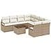 Set Divano da Giardino  a 9 Pezzi con Cuscini Beige in Rattan Sintetico, Divano da Giardino  per 2 Persone con Spazio di Stoccaggio & Cuscini Beige in Rattan Sintetico - Foto miniatura 1