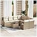 Set Divano da Giardino  a 9 Pezzi con Cuscini Beige in Rattan Sintetico, Divano da Giardino  per 2 Persone con Spazio di Stoccaggio & Cuscini Beige in Rattan Sintetico - Foto miniatura 2