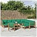 Set Salotto da Giardino 12pz con Cuscini Verdi Bambù - Foto miniatura 2