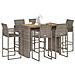 Set Bar da Giardino 7pz senza Cuscini Grigio Polyrattan Acacia - Foto miniatura 2