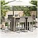 Set Bar da Giardino 7pz senza Cuscini Grigio Polyrattan Acacia - Foto miniatura 3
