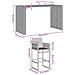 Set Bar da Giardino 7pz senza Cuscini Grigio Polyrattan Acacia - Foto miniatura 8