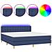 Letto a Molle con Materasso e LED Blu 180x200 cm in Tessuto - Foto miniatura 1