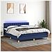 Letto a Molle con Materasso e LED Blu 180x200 cm in Tessuto - Foto miniatura 2