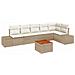 Set Divano da Giardino 7 pcs Beige e bianco - Foto miniatura 1