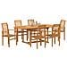 Set da Pranzo per Giardino 7 pcs Marrone 200 x 100 x 75 cm - Foto miniatura 3