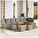 Set Divano da Giardino con cuscino 9 pcs Beige e Grigio Chiaro - Foto miniatura 2