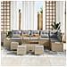 Set Divano da Giardino con cuscino 9 pcs Beige e Grigio Chiaro - Foto miniatura 3