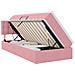 Letto con contenitore e LED con led Rosa 90 x 200 cm Velluto - Foto miniatura 1