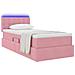 Letto con contenitore e LED con led Rosa 90 x 200 cm Velluto - Foto miniatura 3