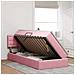 Letto con contenitore e LED con led Rosa 90 x 200 cm Velluto - Foto miniatura 4