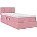 Letto con contenitore e LED con led Rosa 90 x 200 cm Velluto - Foto miniatura 6
