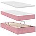 Letto con contenitore e LED con led Rosa 90 x 200 cm Velluto - Foto miniatura 9