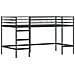 Struttura del Letto Loft per Bambini con Tendine Nero - Foto miniatura 5