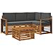 Set di divani da esterno con cuscino 5 pcs Naturale e Antracite - Foto miniatura 1