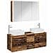 Set di mobili per il bagno 4 pcs Legno antico - Foto miniatura 1