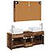 Set di mobili per il bagno 4 pcs Legno antico - Foto miniatura 8