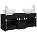 Set di mobili per il bagno 3 pz Nero 49,5 x 44,5 x 65 cm - Foto miniatura 6