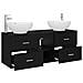 Set di mobili per il bagno 3 pz Nero 49,5 x 44,5 x 65 cm - Foto miniatura 7