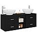 Set di mobili per il bagno 3 pz Nero 49,5 x 44,5 x 65 cm - Foto miniatura 8