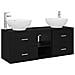 Set di mobili per il bagno 3 pz Nero 49,5 x 44,5 x 65 cm - Foto miniatura 1