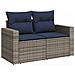 Set di divani 5 pz Grigio e Blu Navy Rattan sintetico e Acciaio - Foto miniatura 2