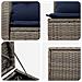 Set di divani 5 pz Grigio e Blu Navy Rattan sintetico e Acciaio - Foto miniatura 7