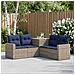 Set di divani 5 pz Grigio e Blu Navy Rattan sintetico e Acciaio - Foto miniatura 8