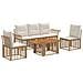 Set Divano da Giardino 6 pz Naturale e Bianco Crema polyrattan - Foto miniatura 1