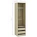 Armadio Cassetti Rovere Sonoma 50x50x200 cm Legno Multistrato - Foto miniatura 6
