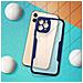 Cover Iphone 11 Pro Max Retro Plexiglass Fronte Polimero Rinforzata Bordo Blu - Foto miniatura 4