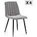 Pack 4 Sedie Sagi Rivestite In Tessuto Grigio - Foto miniatura 1