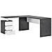 Scrivania Mark, Scrittoio Angolare Porta Pc, Tavolo Multiuso Per Ufficio, Scrivania Salvaspazio Multiposizione, 100% Made In Italy, Cm 160x60h75, Ardesia E Bianco Lucido - Foto miniatura 2
