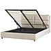 Letto Matrimoniale Con Contenitore Velluto Beige 160 X 200 Cm Batilly - Foto miniatura 4