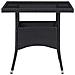 Set Da Pranzo Per Giardino 5 Pz Polyrattan Vetro Temperato Nero - Foto miniatura 2
