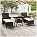 Set Da Pranzo Per Giardino 5 Pz Polyrattan Vetro Temperato Nero - Foto miniatura 8