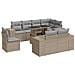 Set Divano Da Giardino 9 Pz Con Cuscini Beige In Polyrattan - Foto miniatura 2