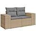 Set Divano Da Giardino 9 Pz Con Cuscini Beige In Polyrattan - Foto miniatura 3
