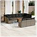 Set Divani Da Giardino 14pz Con Cuscini In Polyrattan Grigio - Foto miniatura 1