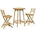 Set Bar da Esterno 3 pz Pieghevole in Bambù - Foto miniatura 1