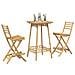 Set Bar da Esterno 3 pz Pieghevole in Bambù - Foto miniatura 4