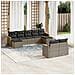 Set Divano da Giardino 9 pz con Cuscini Grigio in Polyrattan - Foto miniatura 2