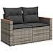 Set Divano da Giardino 9 pz con Cuscini Grigio in Polyrattan - Foto miniatura 4