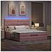 Struttura Letto Pouf con Materassi Rosa 180x200 cm Velluto - Foto miniatura 3