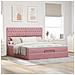 Struttura Letto Pouf con Materassi Rosa 180x200 cm Velluto - Foto miniatura 4