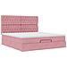 Struttura Letto Pouf con Materassi Rosa 180x200 cm Velluto - Foto miniatura 7
