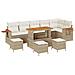 Set Divano da Giardino con cuscino 10 pcs Beige Poly Rattan - Foto miniatura 1